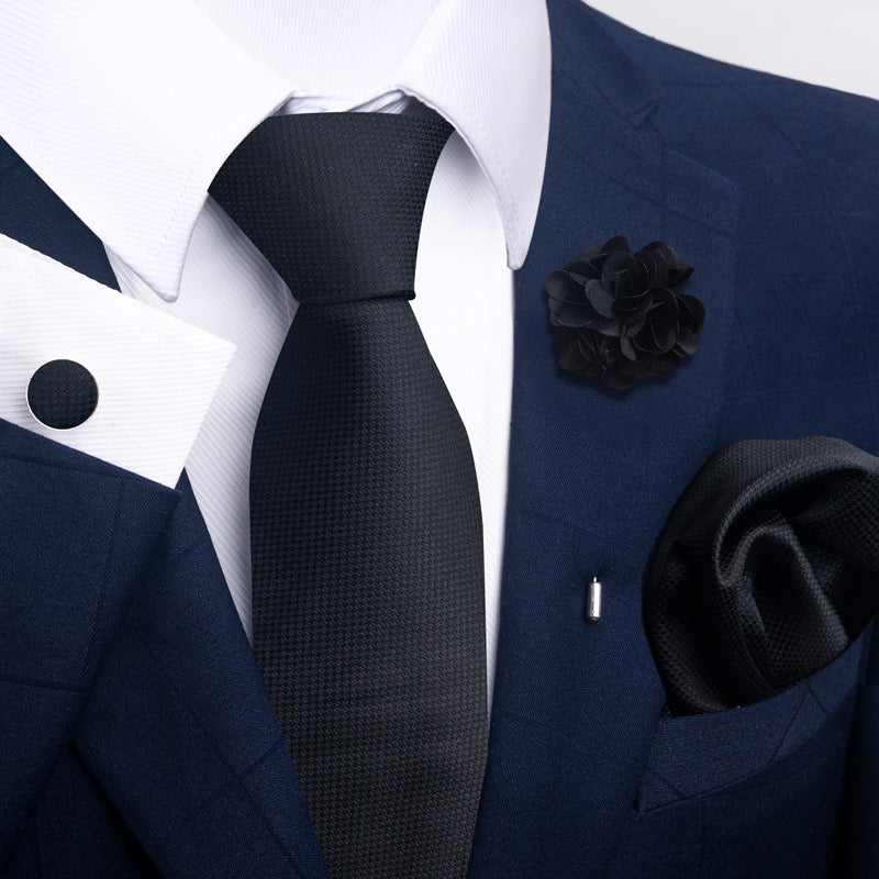 Men's Tie and Pocket Square Set with Pin - 2 Piece Suit Combo - Neon North Clothing