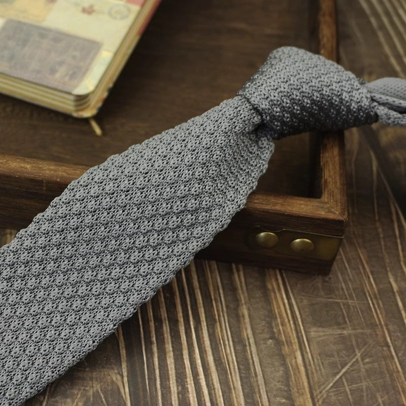 Narrow Woolen College Style Knitted Tie - Perfect Narrow Knitted Tie for Stylish Looks - Neon North Clothing