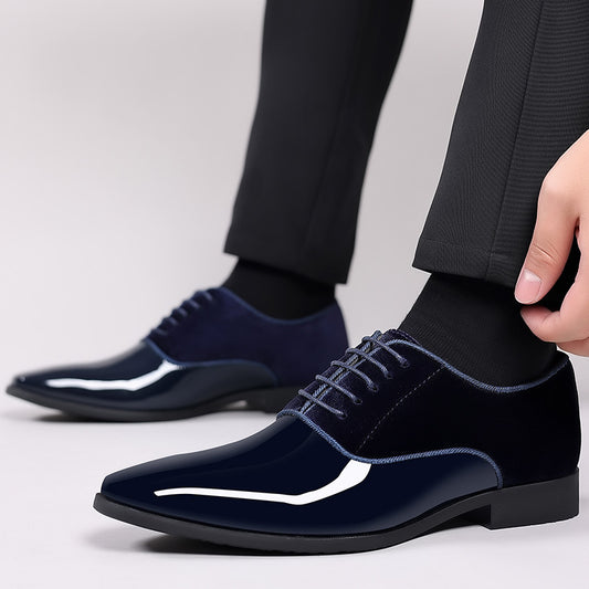 Men's Glossy Leather Business Shoes - Lightweight Formal Footwear