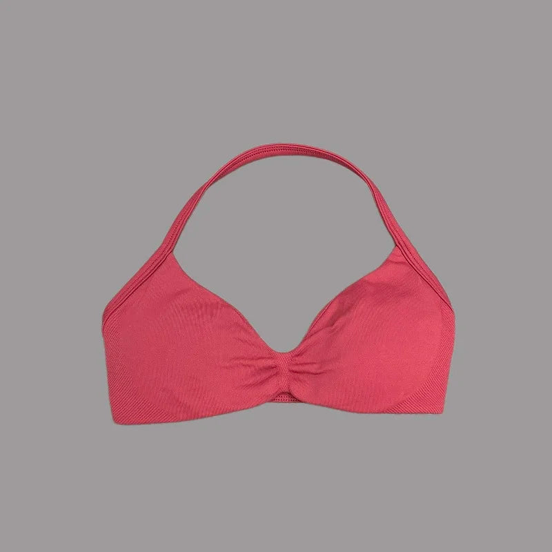 Soutien-gorge de yoga et de gym à bretelles dos nu avec bonnets push-up amovibles
