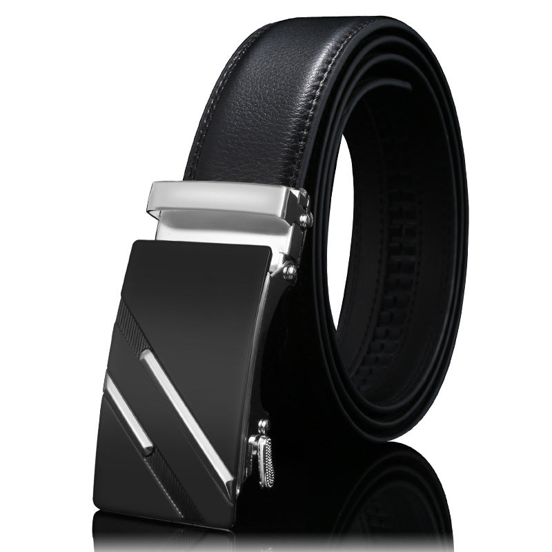 Mens Leather Belt Automatic Buckle - Genuine Leather for Comfort and Style - Neon North Clothing