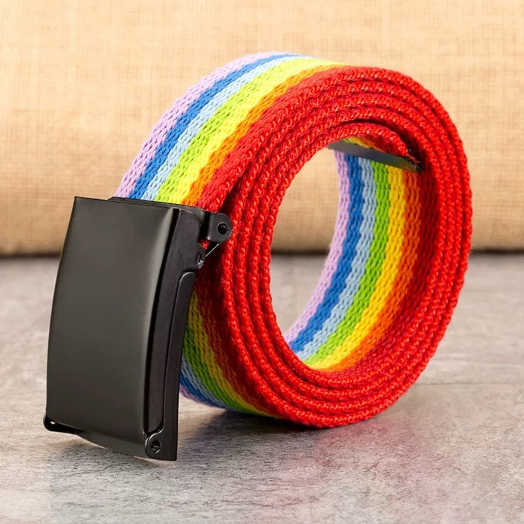 Snap-Clasp Candy-Colored Canvas Belt for Men - Neon North Clothing