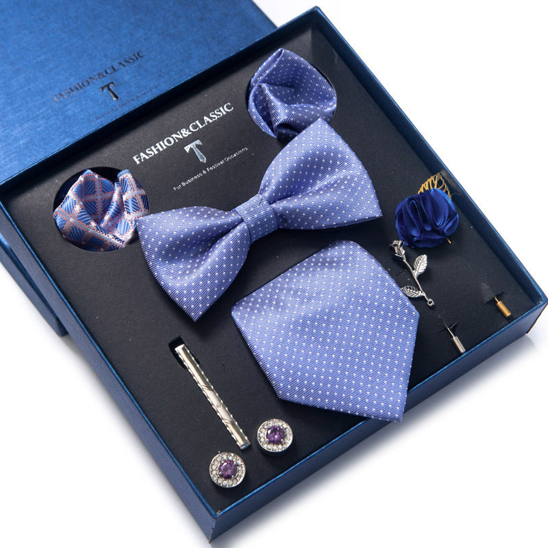 Tie 8-Piece Bow Tie and Necktie Set for Men