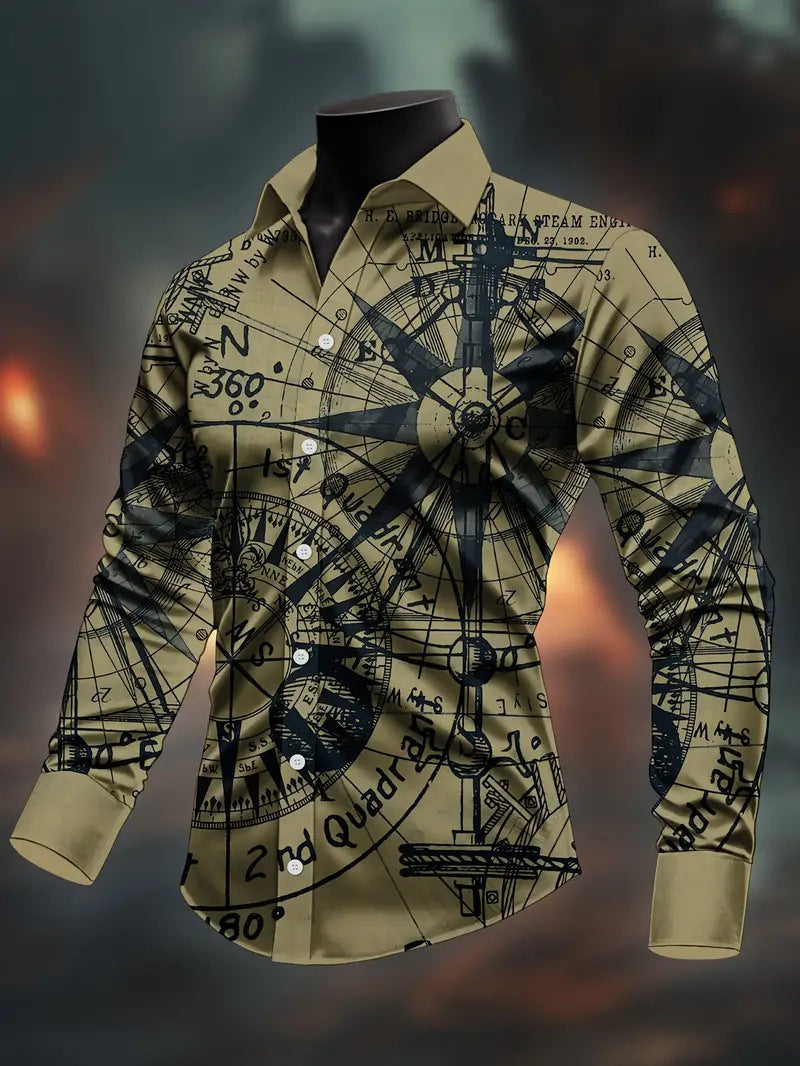 3D-Printed Long-Sleeve Shirt - Slim Fit Design for Effortless Style, No Iron Needed