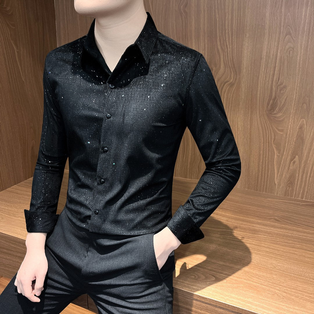 Men's Versatile Long Sleeve Shirt - Designer Cool and Trendy Loose Fit