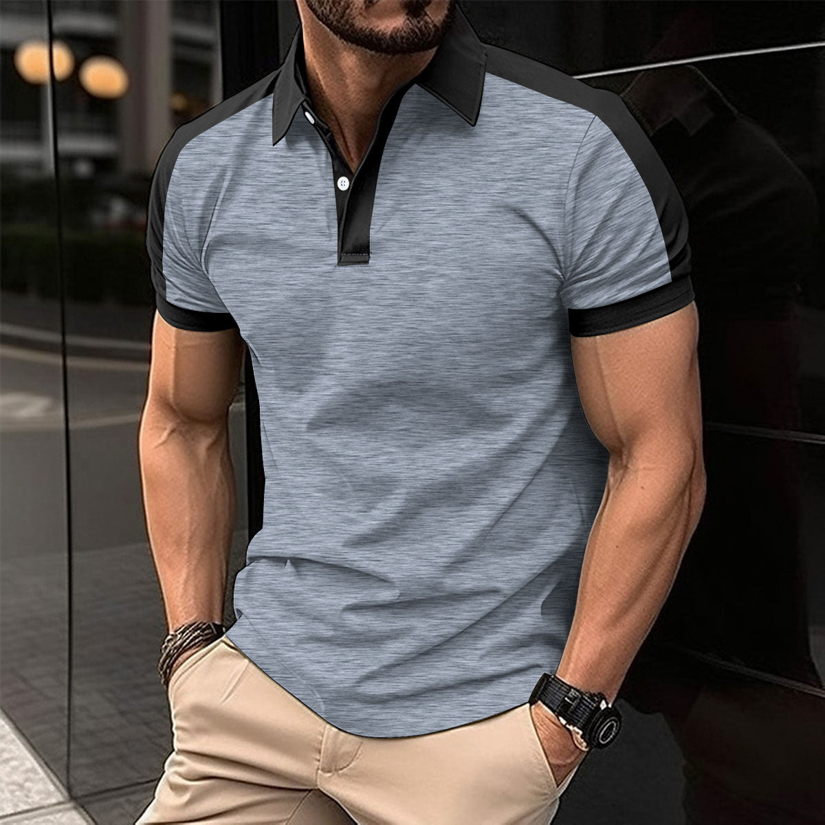 Men's Business Casual Polo Shirt - Short Sleeve Style for Effortless Elegance - Neon North Clothing