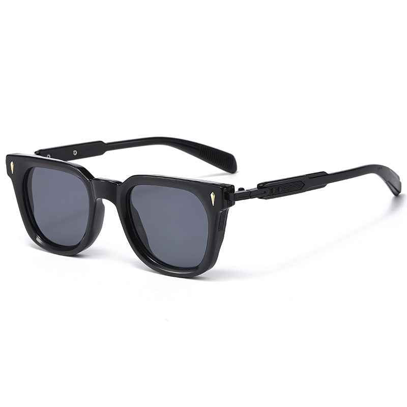 New European and American-style Metal Punk Sunglasses for Men - Fashionable Square-frame Design