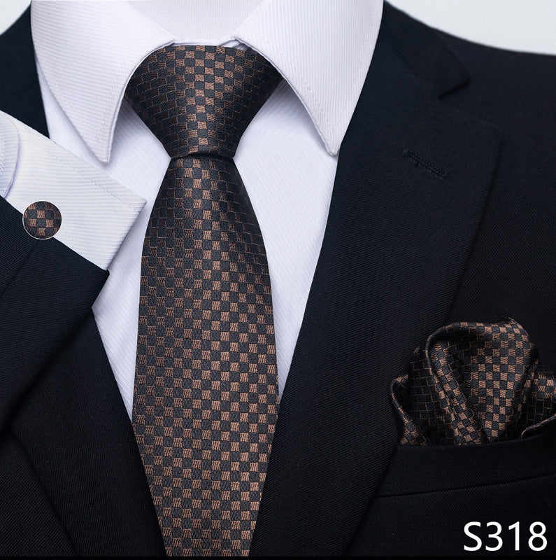 Men's Formal Wear Tie Set with Creative All-Match Scarf and Cuff Buckle - Neon North Clothing