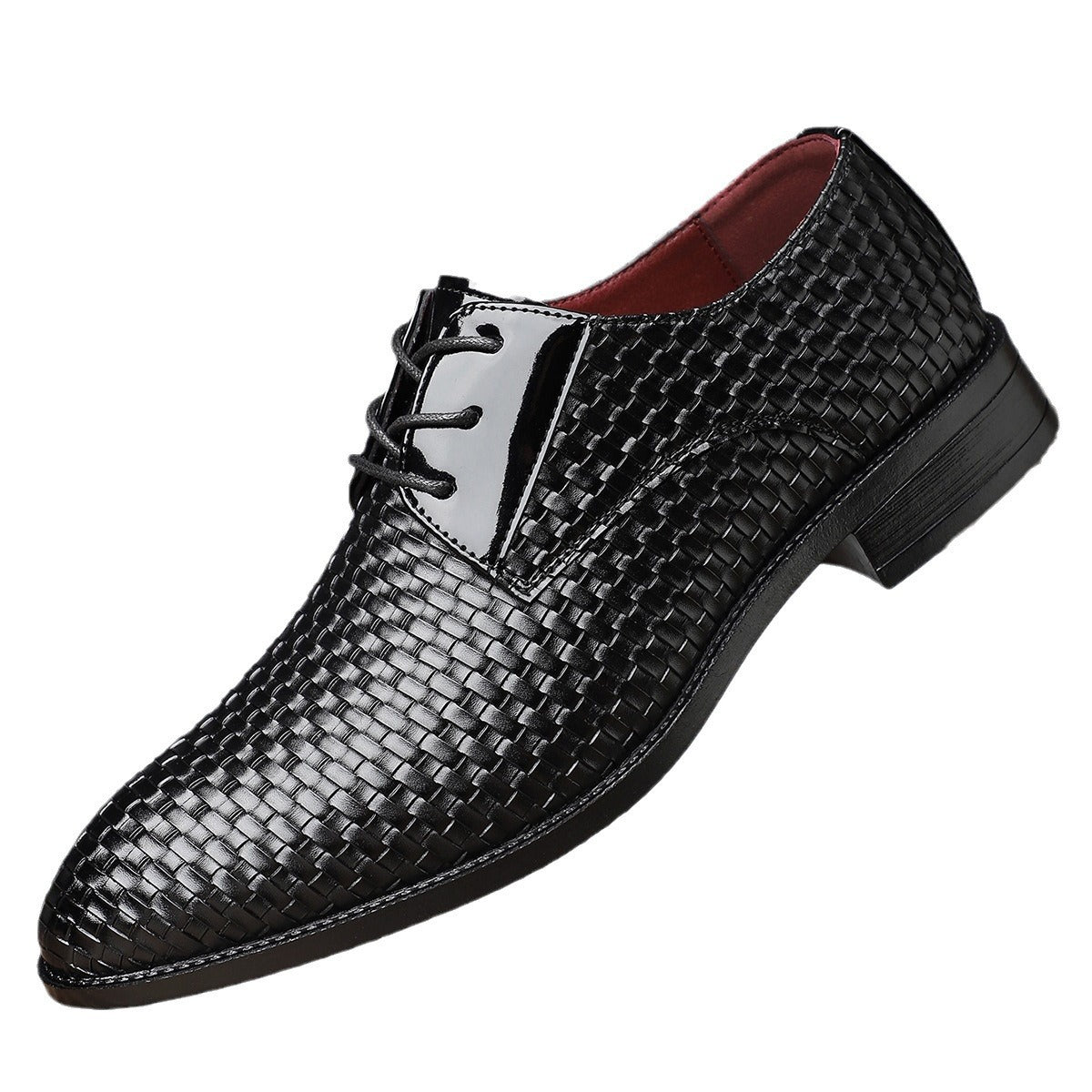 Mens Pointed-toe Leather Shoes - Stylish Formal Lace-up Design