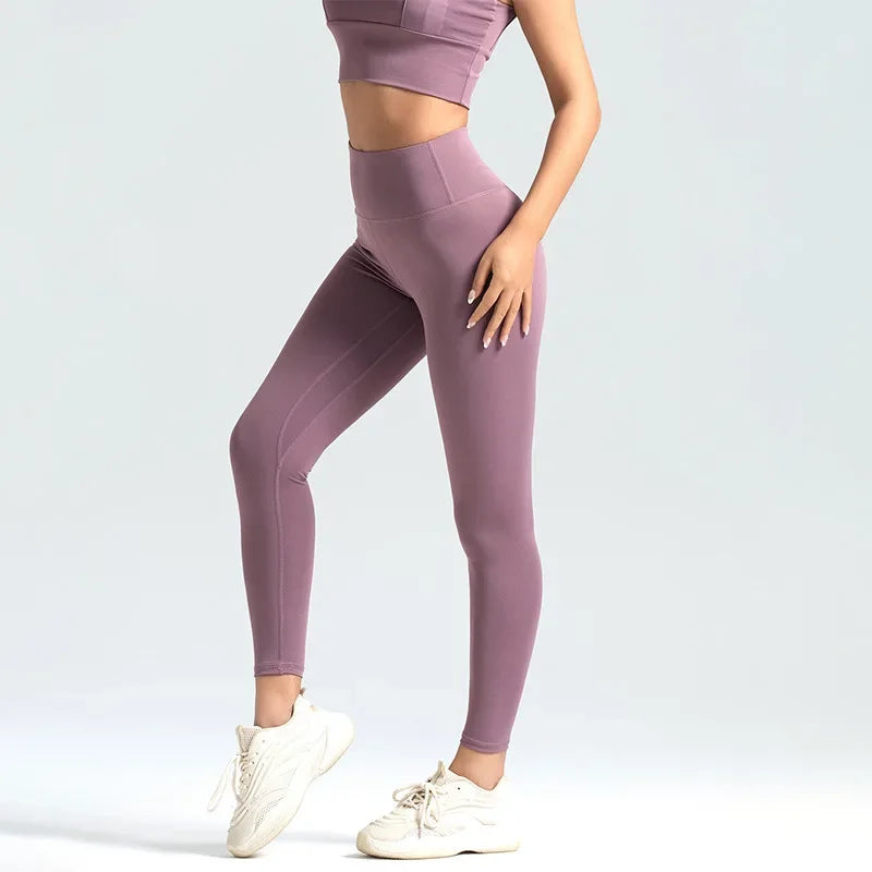 Leggings de gym taille haute sans coutures, effet push-up pour femmes