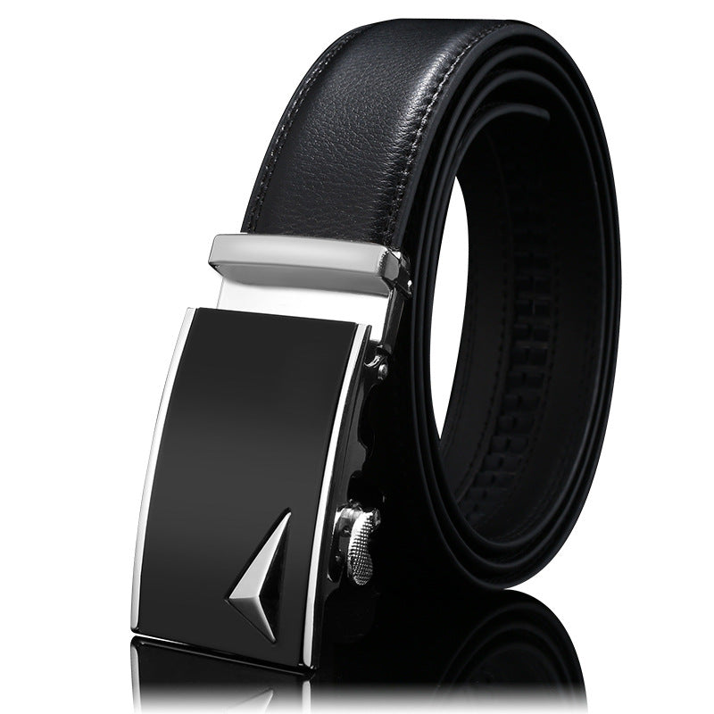 Mens Leather Belt Automatic Buckle - Genuine Leather for Comfort and Style - Neon North Clothing