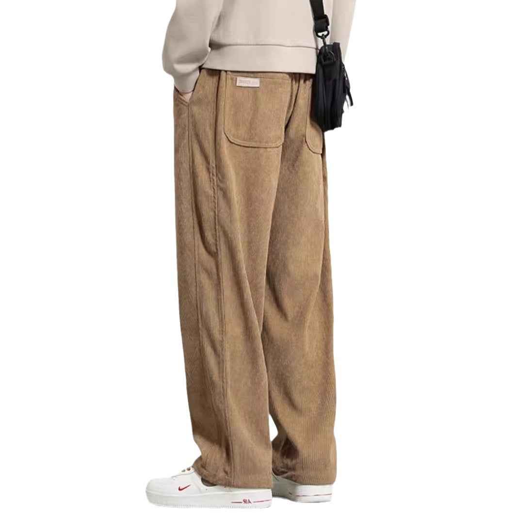 Autumn and Winter Lights High Street Fashion Men's Pants - Casual Straight Flow Wide Leg Long