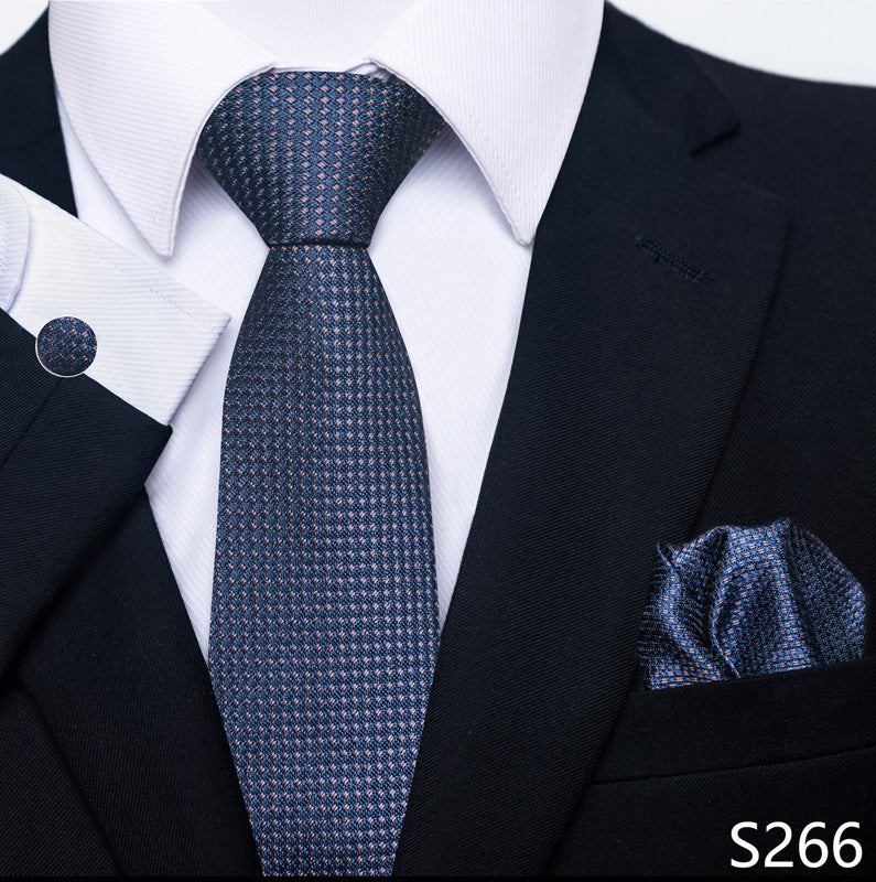 Men's Formal Wear Tie Set with Creative All-Match Scarf and Cuff Buckle - Neon North Clothing
