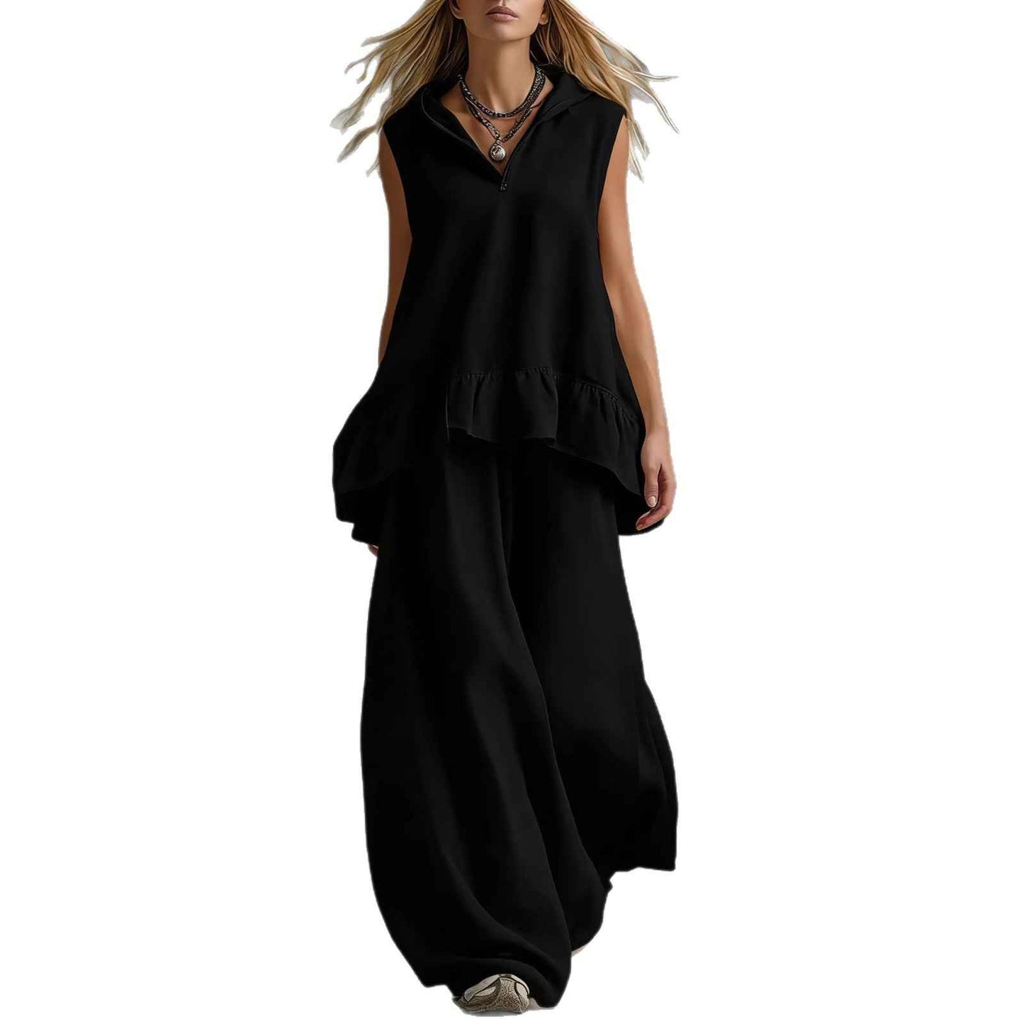Casual Top and Wide-Leg Pants Set for Effortless Style and Comfort