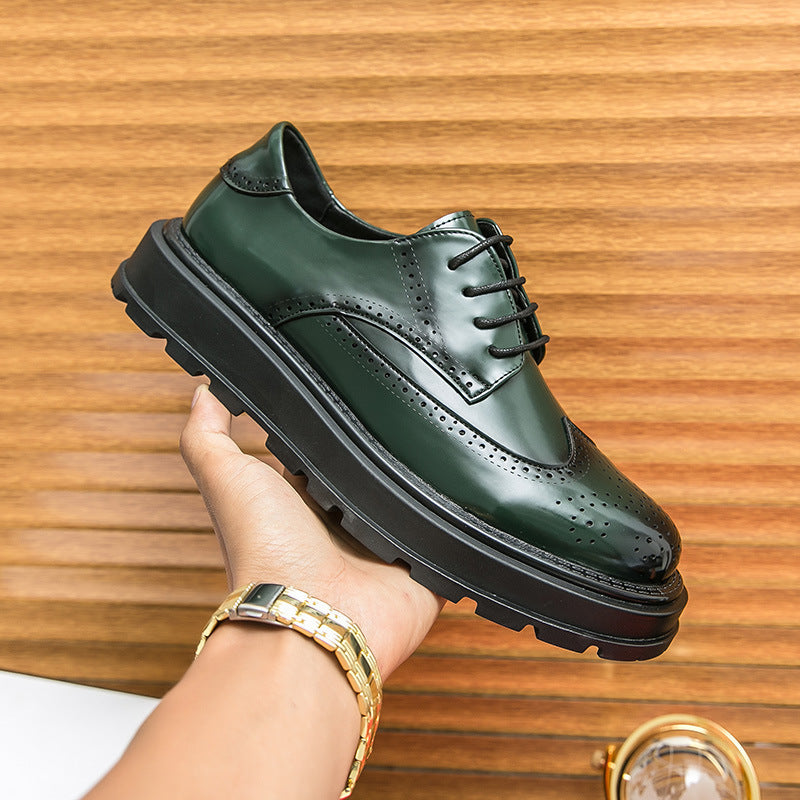Business Formal British Style Height-Increasing Leather Shoes for Elevation