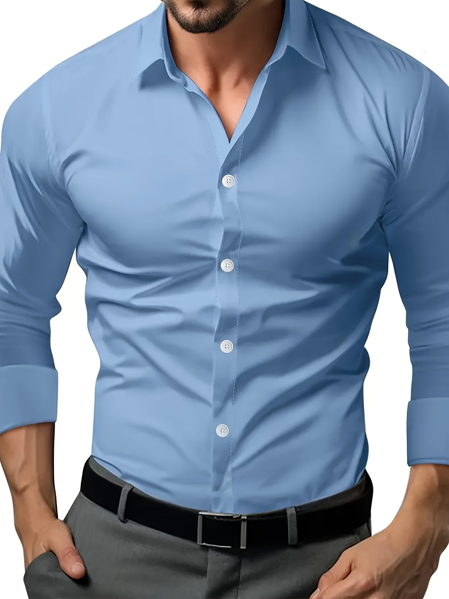 Linen Semi-Sheer Dress Shirt