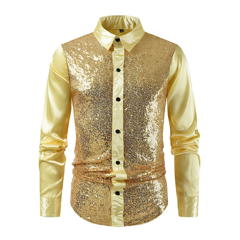 Men's Disco Shirt Slim Fit - Multi-color Style for Ultimate Party Vibes