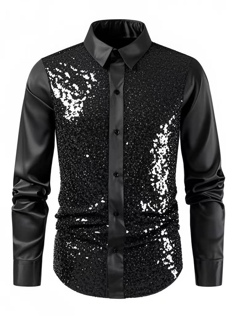 Men's Disco Shirt Slim Fit - Multi-color Style for Ultimate Party Vibes