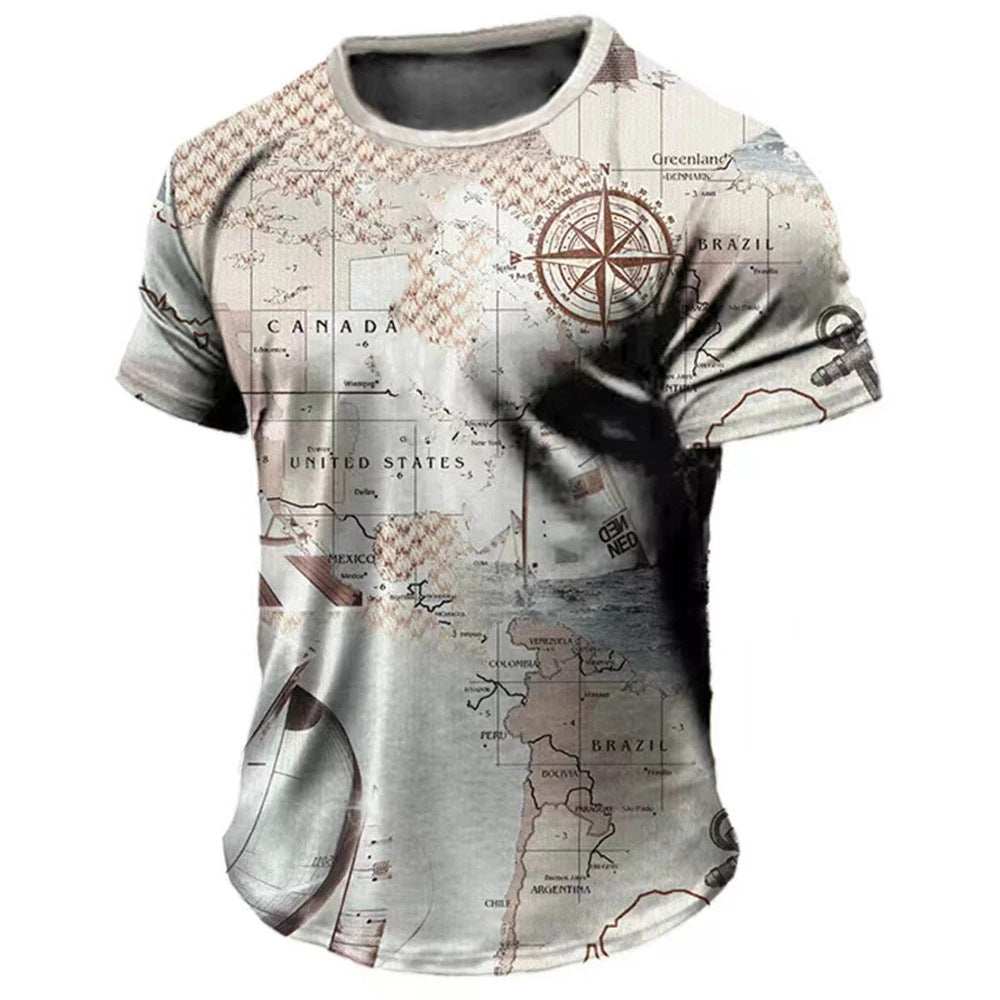 Casual Patterned Short Sleeve T-Shirt for Effortless Style - Neon North Clothing