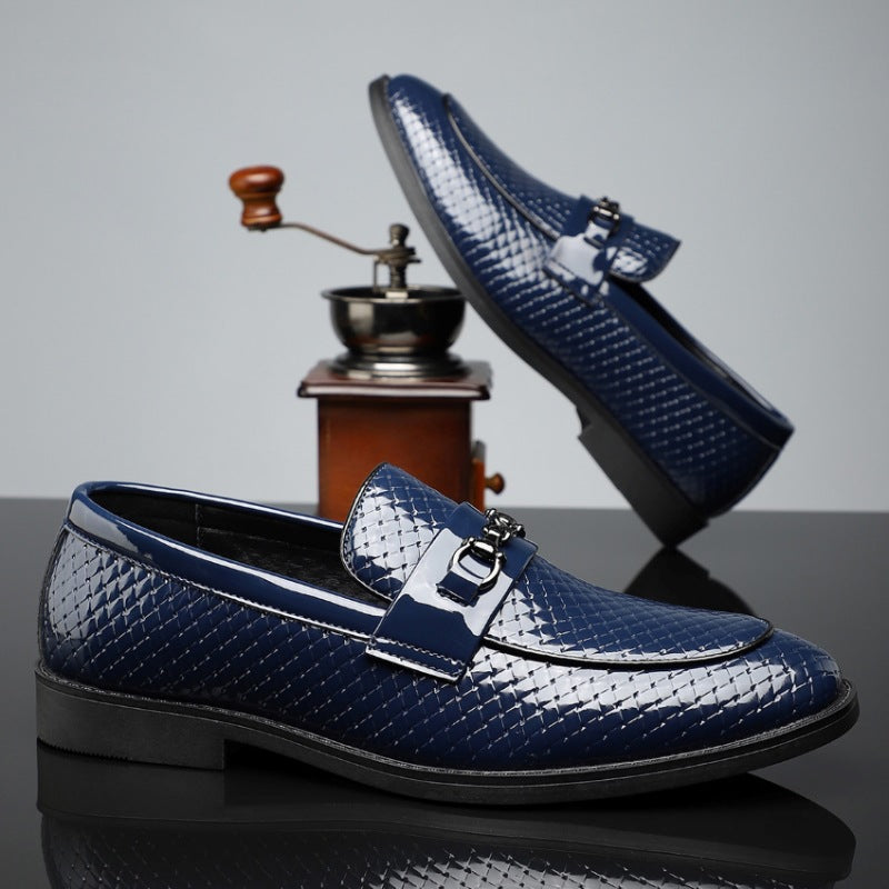 Chaussures de ville minimalistes britanniques pour hommes en cuir