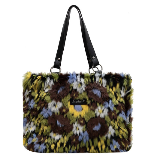 Women's Floral Handbag - Trendy Plush Shoulder Bag for Stylish Women