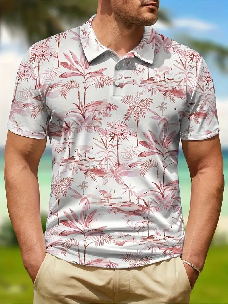 Men's Breathable Polo Shirt - Graphic 3 Quarter Zip Style - Neon North Clothing
