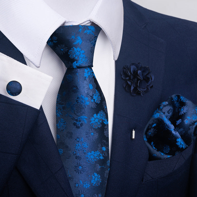 Men's Tie and Pocket Square Set with Pin - 2 Piece Suit Combo - Neon North Clothing