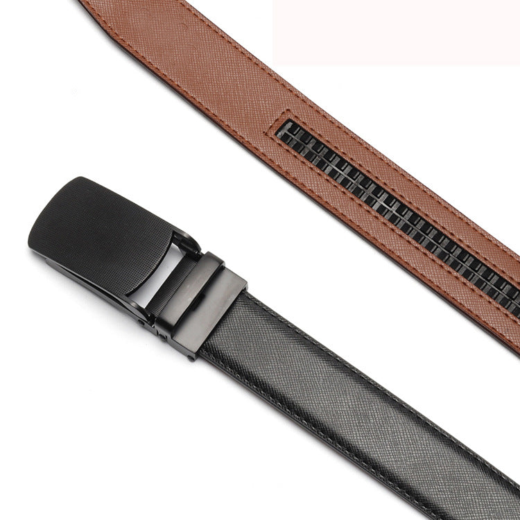 Men's Automatic Leather Belt with Two-Layer Design - Neon North Clothing