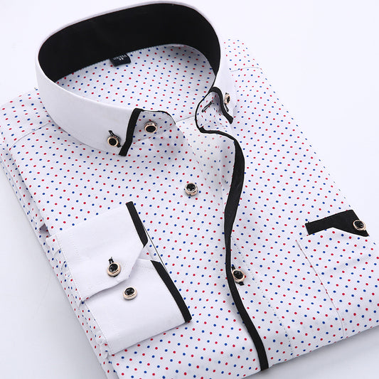 Business Patterned Dress Shirt - Solid Color Slim Fit Design - Neon North Clothing