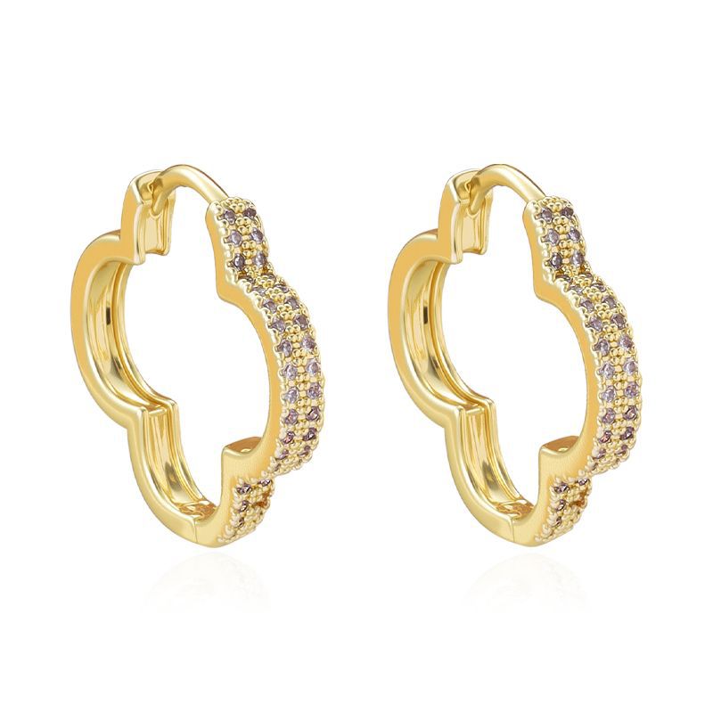 Heart-shaped Zirconia Earrings with Sparkling Peach Heart Design