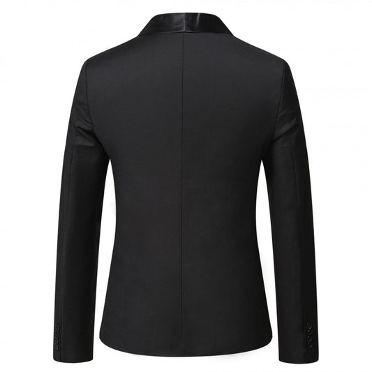 Mens Tuxedo Jacket with Mandarin Collar - Stylish Business Wear