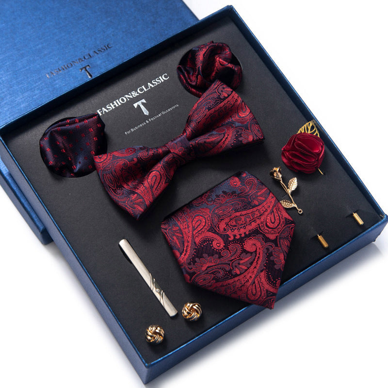 Tie 8-Piece Bow Tie and Necktie Set for Men