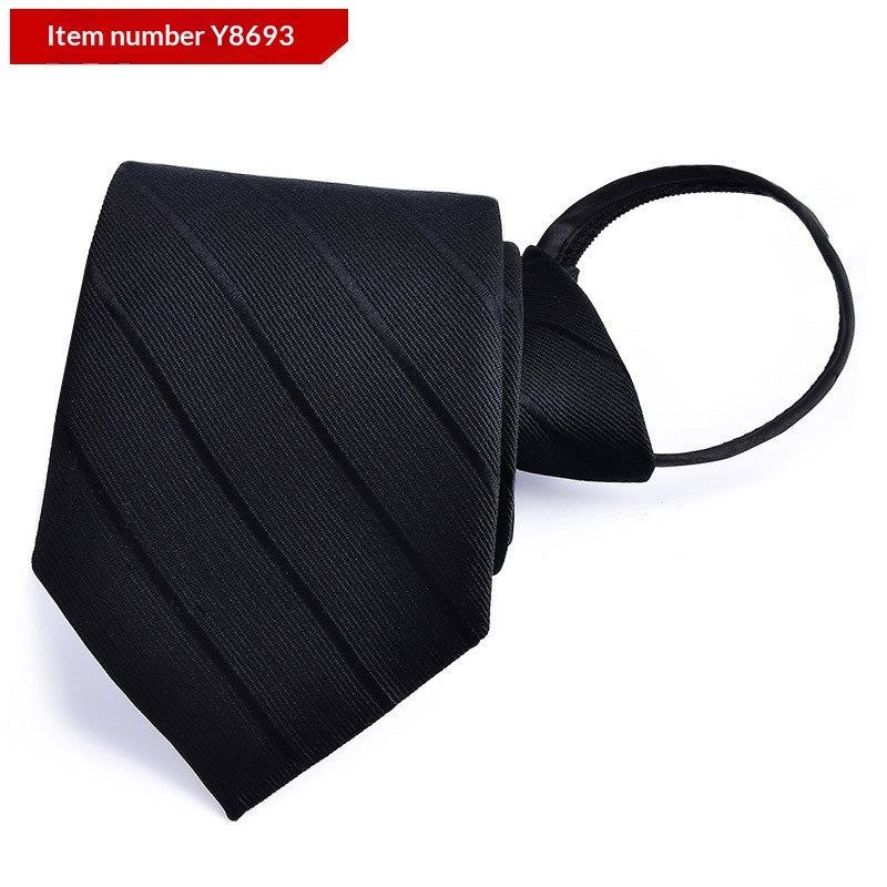 Mens Formal Zipper Tie with Blue Stripes for Business Attire - Neon North Clothing