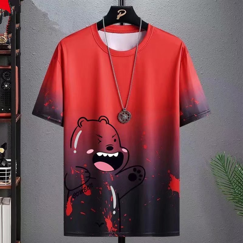 Gradient Casual T-Shirt with Half-Length Sleeves for Versatile Everyday Wear - Neon North Clothing