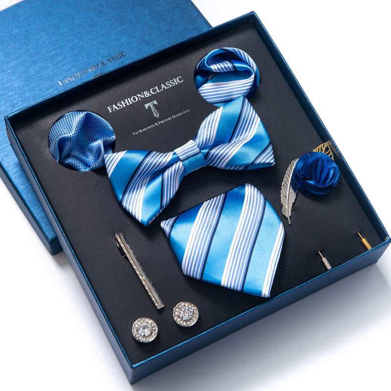 Tie 8-Piece Bow Tie and Necktie Set for Men