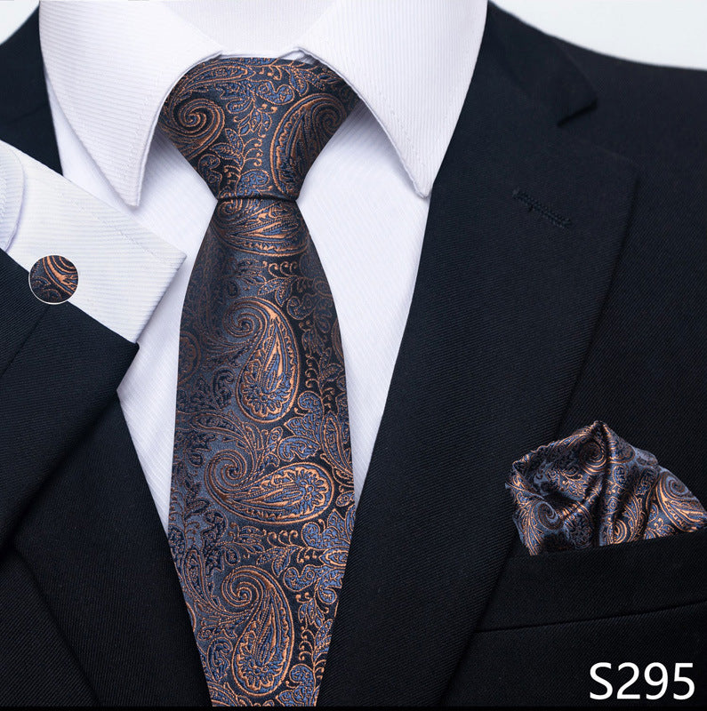 Men's Formal Wear Tie Set with Creative All-Match Scarf and Cuff Buckle - Neon North Clothing