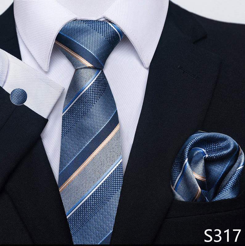 Men's Formal Wear Tie Set with Creative All-Match Scarf and Cuff Buckle - Neon North Clothing