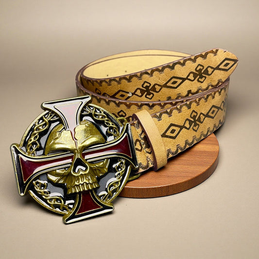 Punk-Inspired Snap Button Belt with Textured Patterns and Unique Design - Neon North Clothing