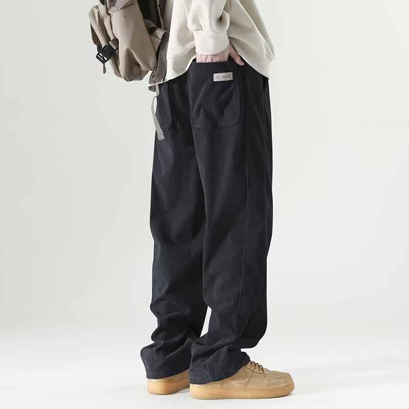 Autumn and Winter Lights High Street Fashion Men's Pants - Casual Straight Flow Wide Leg Long