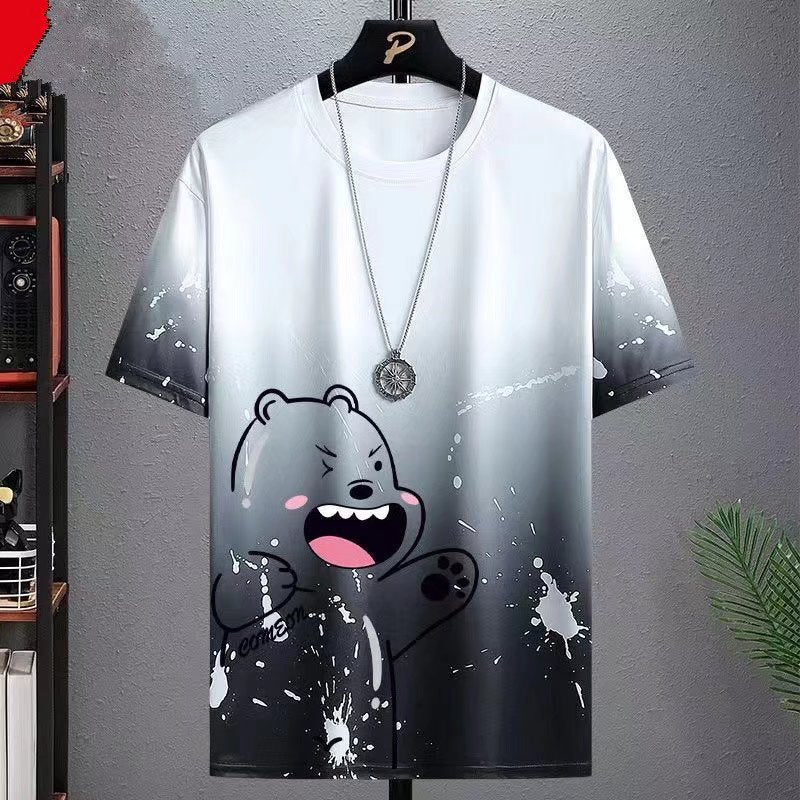 Gradient Casual T-Shirt with Half-Length Sleeves for Versatile Everyday Wear - Neon North Clothing