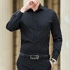Men's Slim Fit Long-Sleeve Shirt in Solid Color