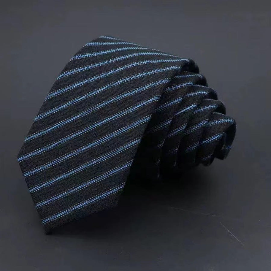 Thickened Sanded Fabric Men's Striped Cotton Tie - Solid Color Business Accessory - Neon North Clothing