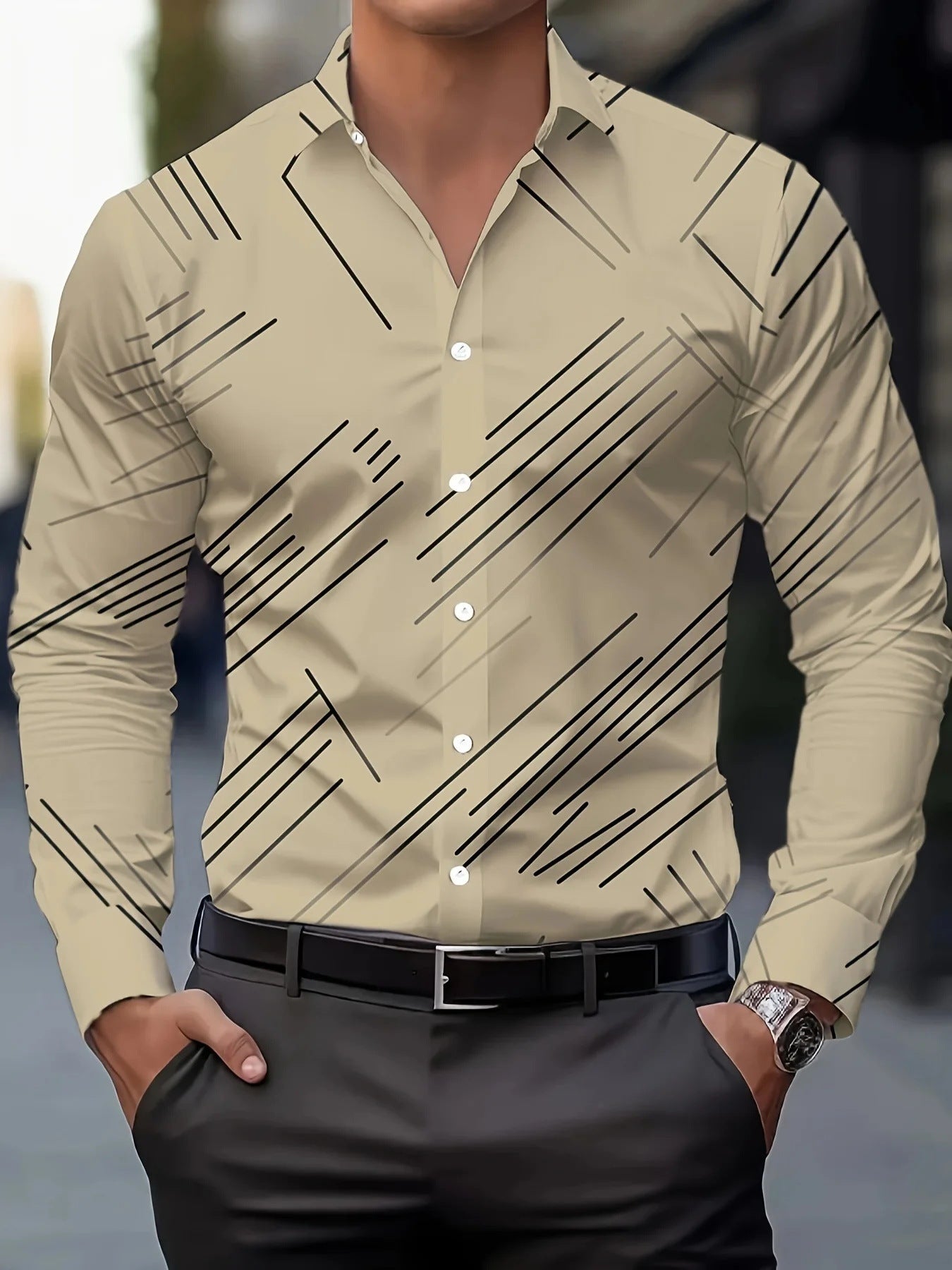 Men's Printed Casual Shirt - Regular Fit with Patterned Design