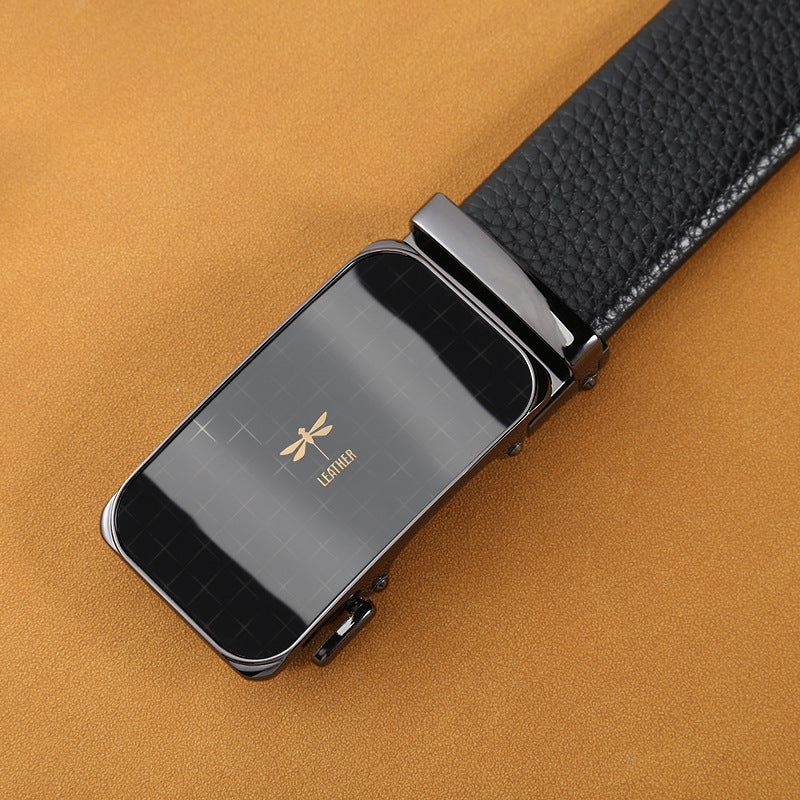 Mens Casual Business Belt Made Of Split Leather - Neon North Clothing