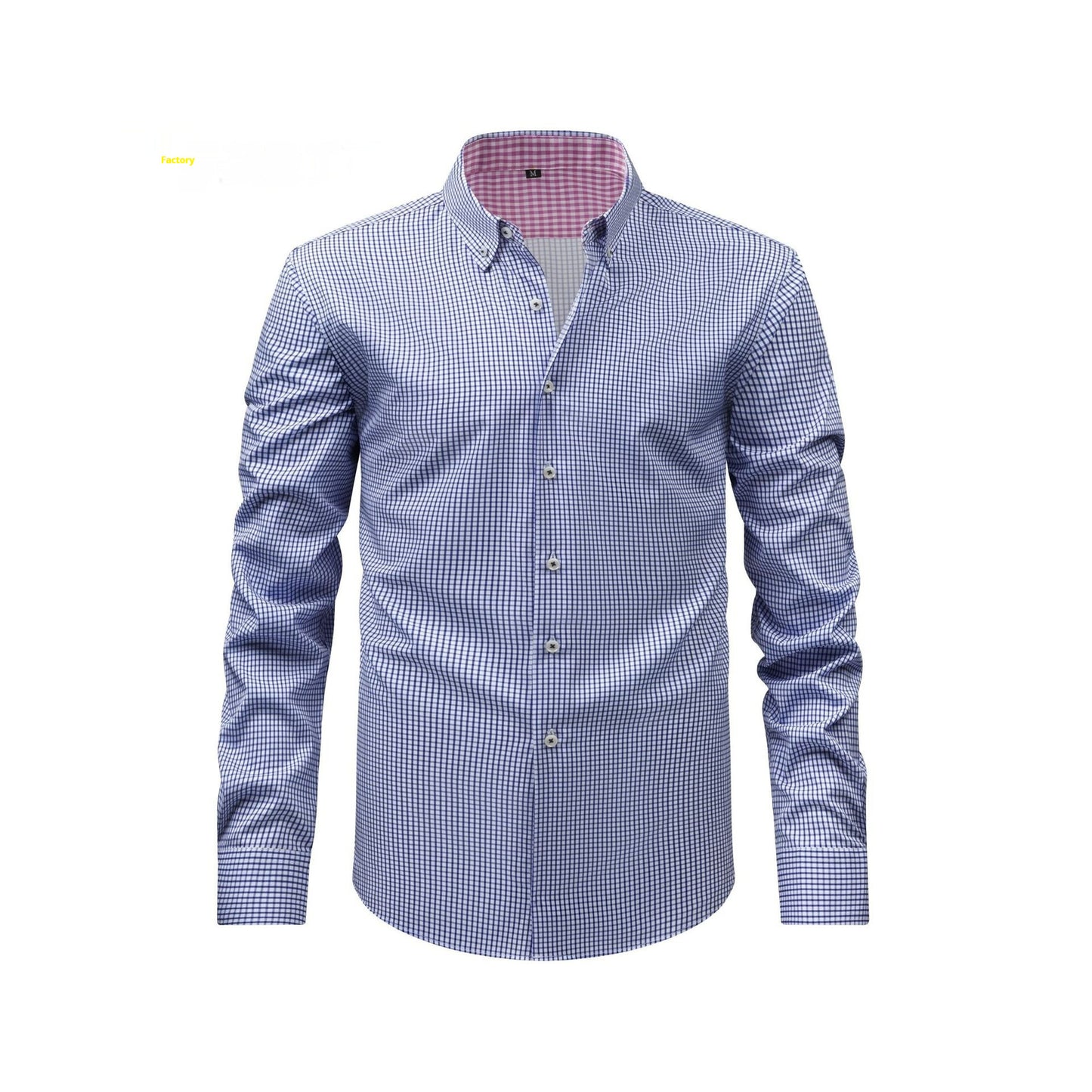 Mens Stretch Digital-Print Shirt - Long Sleeve Collared Regular Fit for Stylish Comfort