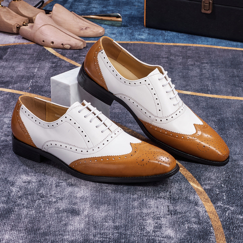 Men's Brogues for Business Casual with Pointed Toes for Versatile Style
