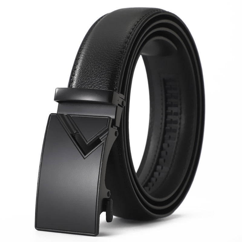 Mens Leather Belt Automatic Buckle - Genuine Leather for Comfort and Style - Neon North Clothing