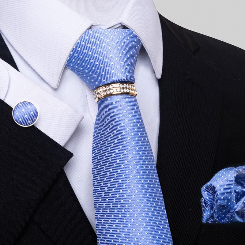 Multi Colored Striped Tie Set with Floral Design for Men - Neon North Clothing