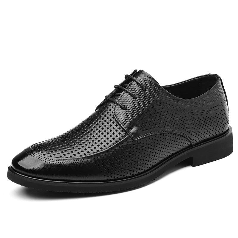 Leather Dress Shoes for Commuting – Non-slip Round Toe Design