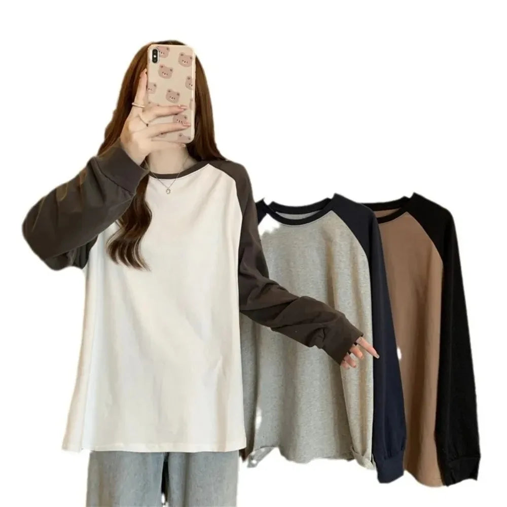 Women Patchwork Loose Fit Spliced T Shirt - Neon North Clothing